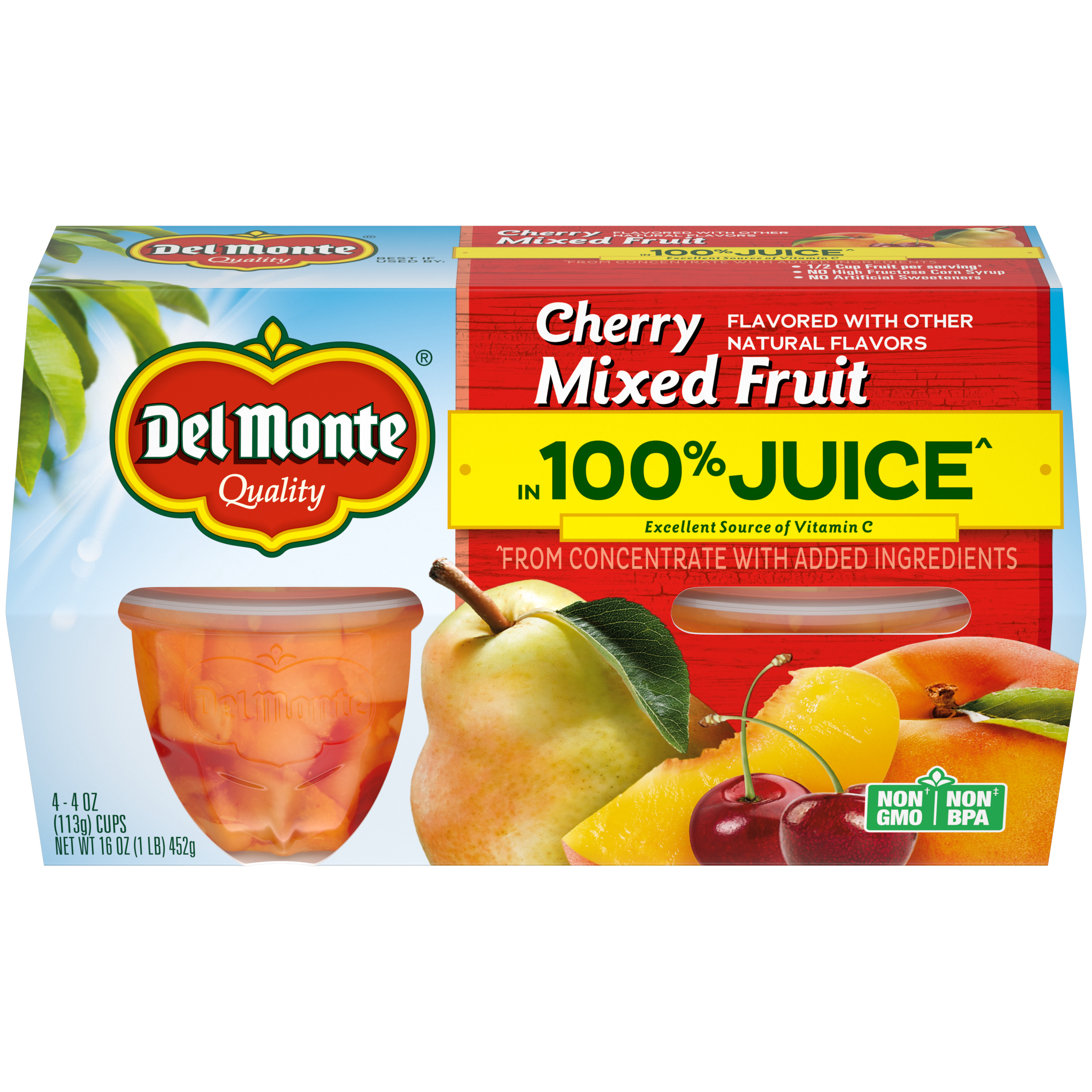 Cherry Mixed Fruit Fruit Cup Snacks - Del Monte®